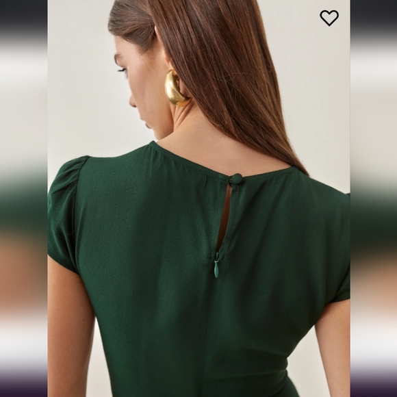 REFORMATION Frasier Dress in Forest, 6P - Picture 3 of 7